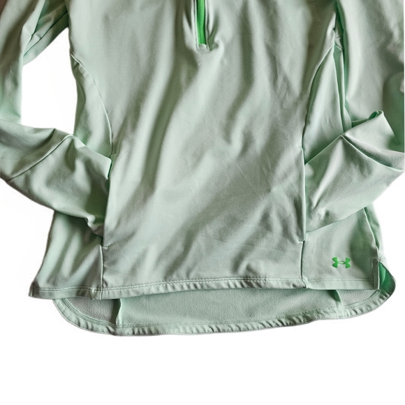 Under Armour Coldgear Light Green Athletic Fitted Pullover - Picture 13 of 16